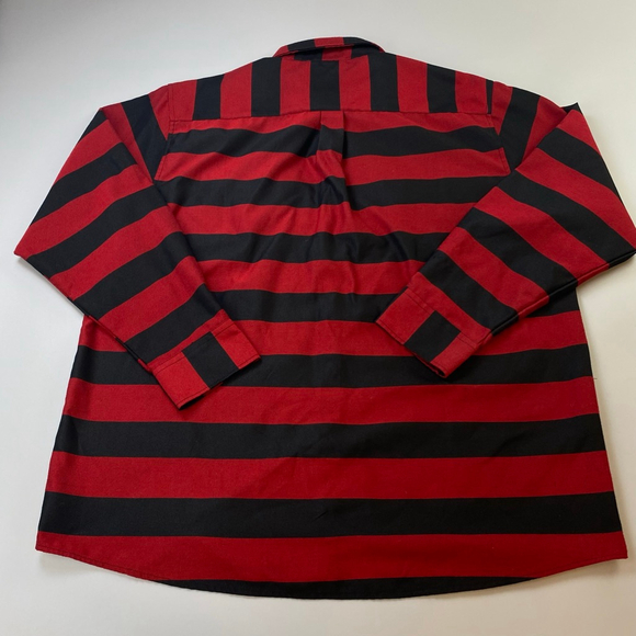 DIXXON Flannel Shirt Mens 3X The Cobain Red Black Striped Flannel Grunge Nirvana - Picture 2 of 15